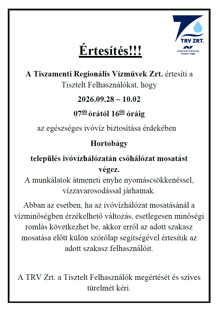 Mosatási értesítés