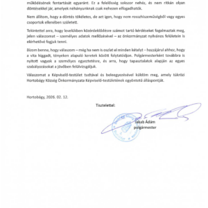 Válasz telekadó kapcsán